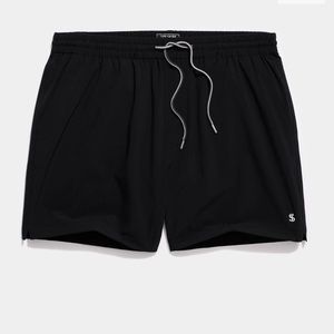 TODD SNYDER 5" MONTAUK SWIM SHORT IN PITCH BLACK - MEDIUM